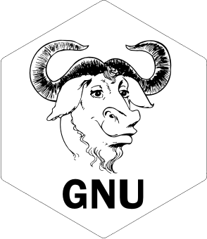 GNU white sticker