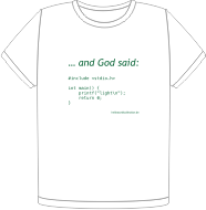 Camiseta Hello World in C: And God said