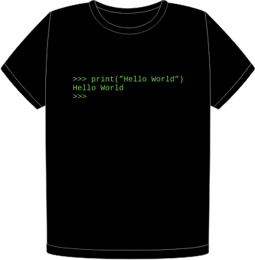 Hello World in Python t-shirt