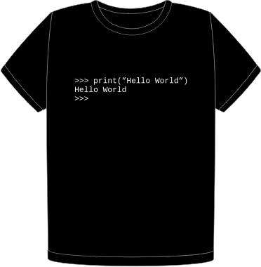 Hello World in Python t-shirt