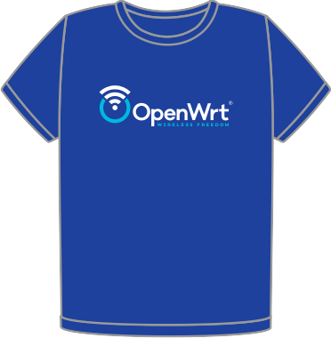 OpenWrt cobalt blue organic t-shirt