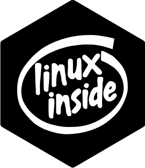 Pegatina Linux Inside black