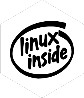 Pegatina Linux Inside white