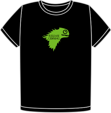 Release is Coming green t-shirt