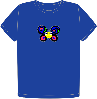 Raku Camelia cobalt blue organic t-shirt