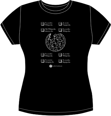 Escribo Wikipedia entallada t-shirt