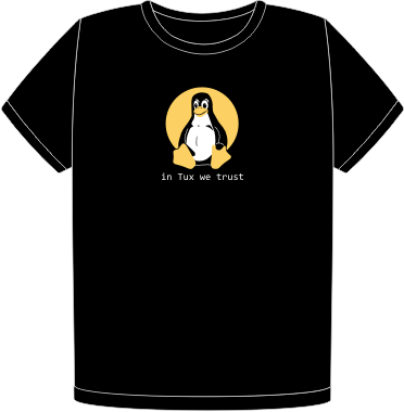 In Tux we trust t-shirt