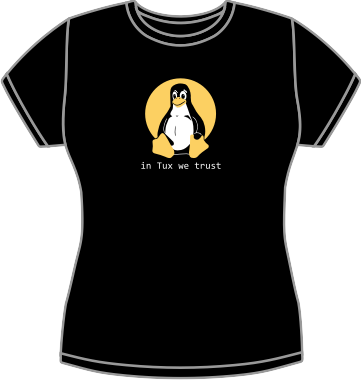 In Tux we trust t-shirt