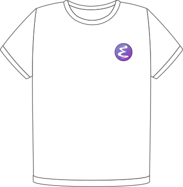 Camiseta Emacs white heart