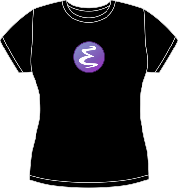 Emacs fitted black t-shirt