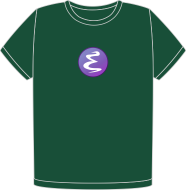 Emacs forest green t-shirt