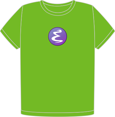 Emacs real green t-shirt