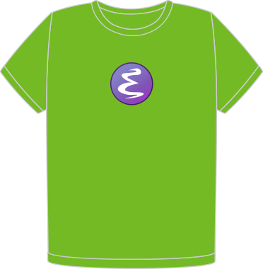 Emacs real green organic t-shirt