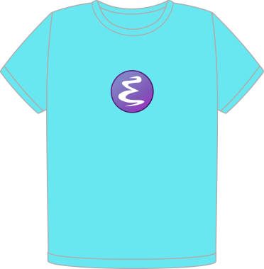 Emacs teal t-shirt