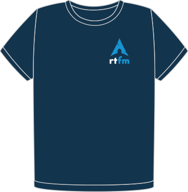 Arch RTFM navy organic heart t-shirt