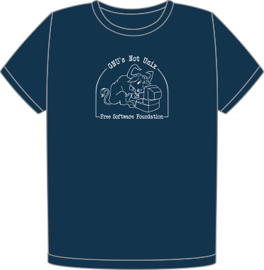 Antique GNU is not Unix navy organic t-shirt