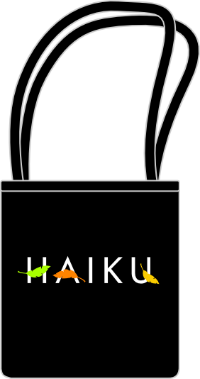 The Haiku black organic Tote bags
