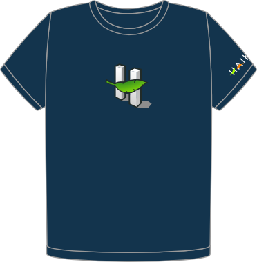 Haiku 3D organic navy t-shirt