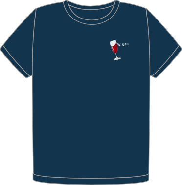 Wine heart organic navy t-shirt