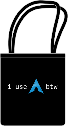 Arch btw black organic Tote bags