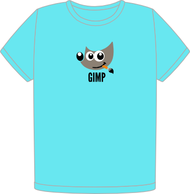 GIMP teal t-shirt