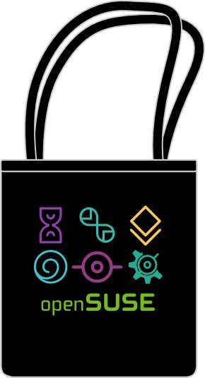 openSUSE Distro Flavors Black Tote bags
