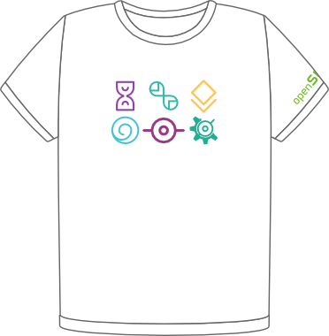 openSUSE Distro Flavors white t-shirt