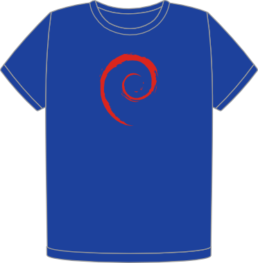 Debian Spiral Cobalt organic t-shirt