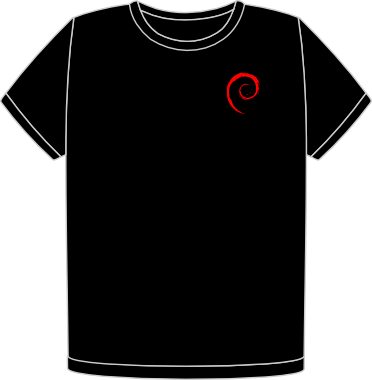 Debian only logo heart t-shirt