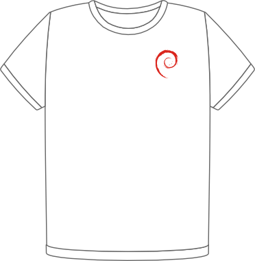 Debian only logo heart t-shirt