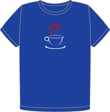 Debian Debian Tea Cup Cobalt organic t-shirt