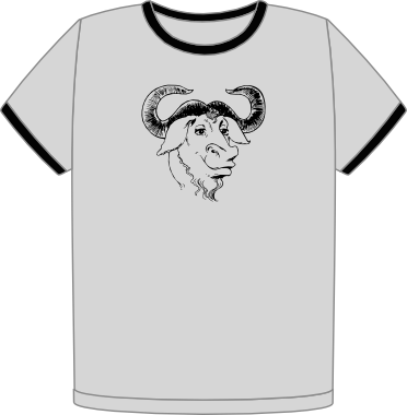 GNU ringer heart t-shirt