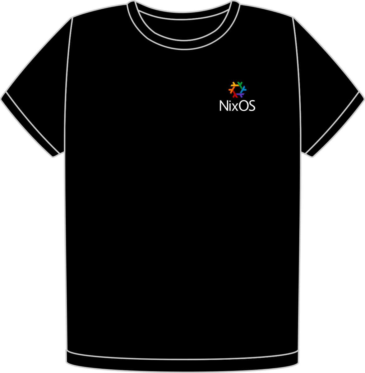 NixOS Rainbow heart t-shirt