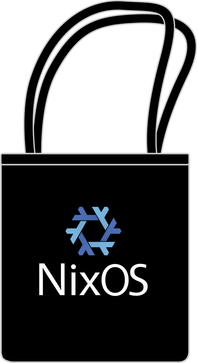 The NixOS black organic Tote bags