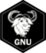 GNU black sticker