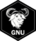 GNU black sticker - Design