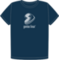 Gentoo white on organic navy t-shirt