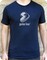 Gentoo white on organic navy t-shirt - Photo
