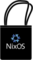 The NixOS black organic Tote bags