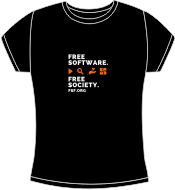 Camiseta Free Software & Free Society entallada (FW0158)