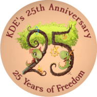 KDE 25th Anniversary 4.5 * 4.5 sticker (FW0448) KDE 25th Anniversary 4.5 * 4.5 sticker (FW0448)