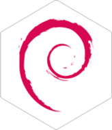 Pegatina Debian white (FW0454)