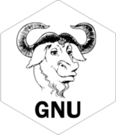 GNU white sticker (FW0458)