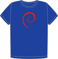 Debian Spiral Cobalt organic t-shirt (FW0910)