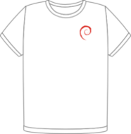 Debian only logo heart t-shirt (FW0912)